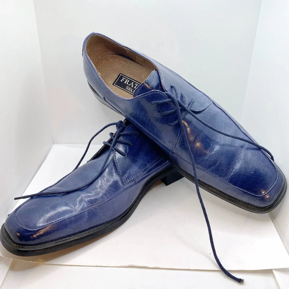 Fratelli Select Men's Ocean Blue Leather Oxford shoe, Size 8 1/2 - Picture 1 of 6